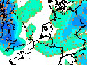 GFS weerkaart neerslag (+12 uur)