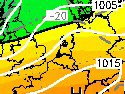 GFS weerkaart luchtdruk (+12 uur)